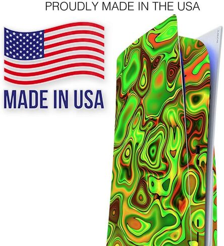 ITS A Skin Skins Compatible with Sony Playstation 5 Console Disc Edition - Protective Decal Overlay Stickers wrap Cover - Green Glass Trippy Psychedelic in Saudi Arabia