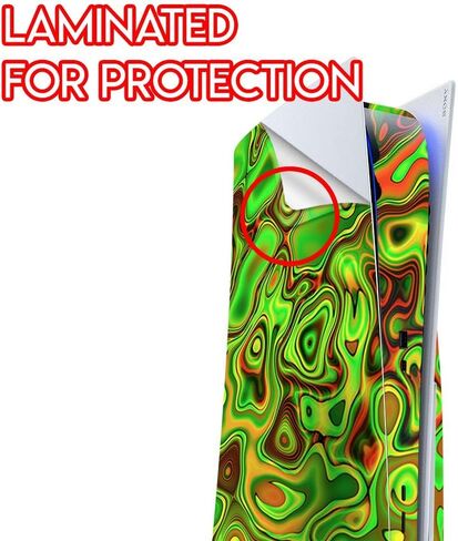 ITS A Skin Skins Compatible with Sony Playstation 5 Console Disc Edition - Protective Decal Overlay Stickers wrap Cover - Green Glass Trippy Psychedelic in Saudi Arabia