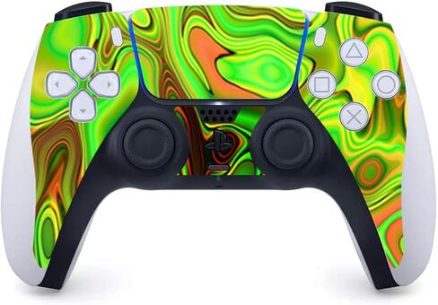 ITS A Skin Skins Compatible with Sony Playstation 5 Console Disc Edition - Protective Decal Overlay Stickers wrap Cover - Green Glass Trippy Psychedelic in Saudi Arabia