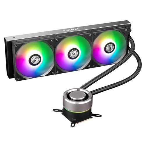 LIAN LI Galahad AIO Cooler 360mm Radiator Liquid CPU Cooler RGB All-in-One Water Cooling System, LGA1700 Bracket, AMD AM5/AM4 Intel LGA1200/115X/2011/2066 Compatible (360mm Black) (Renewed) in Saudi Arabia
