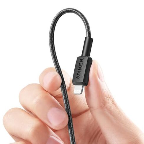 كابل Anker 322 USB-C إلى Lightning سلك شاحن iPhone معتمد من MFi لأجهزة iPhone 15، 14، 13، 12، 11، iPad، AirPods - كابل متين لمزامنة البيانات وشحن سريع طويل - أسود، 6 أقدام، حزمة من 3 in Saudi Arabia