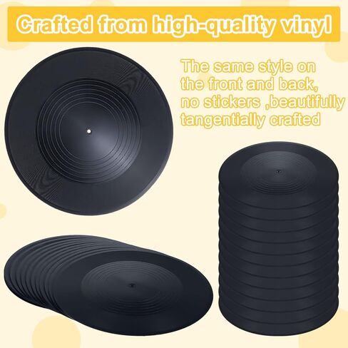 Epakh 20 Pieces 12 Inch Blank Vinyl Records Vintage Fake Records Decorations for Wall Aesthetic Home Studio Room, Discs Hip Hop Rock 70s 80s 90s Retro Decor in Saudi Arabia
