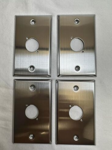 (4) Four Single Gang Blank Wall Plate One XLR Male or Female "D" Stainless Steel in Saudi Arabia