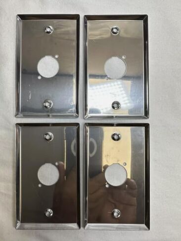 (4) Four Single Gang Blank Wall Plate One XLR Male or Female "D" Stainless Steel in Saudi Arabia