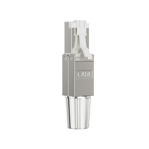 موصلات Syston Cat 8 RJ45 8 قطع، موصلات كابل إيثرنت / أطراف Cat8 / مقابس إيثرنت RJ45 / موصلات الشبكة، محطات مطلية بالذهب 50u، فضي in Kuwait