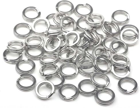 50 Pcs Heavy Duty Fishing Split Rings,Double Loop Connectors for Lures and Hooks,Strong Load Capacity Tackle Accessories in Saudi Arabia