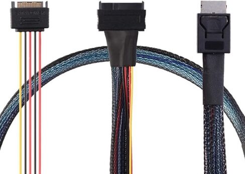 Gen 4 Oculink SFF-8611 4I to PCIe SFF-8639 U.2 NVMe with 15P Male Power Server Cable in Saudi Arabia