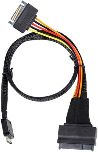 Gen 4 Oculink SFF-8611 4I to PCIe SFF-8639 U.2 NVMe with 15P Male Power Server Cable in Saudi Arabia
