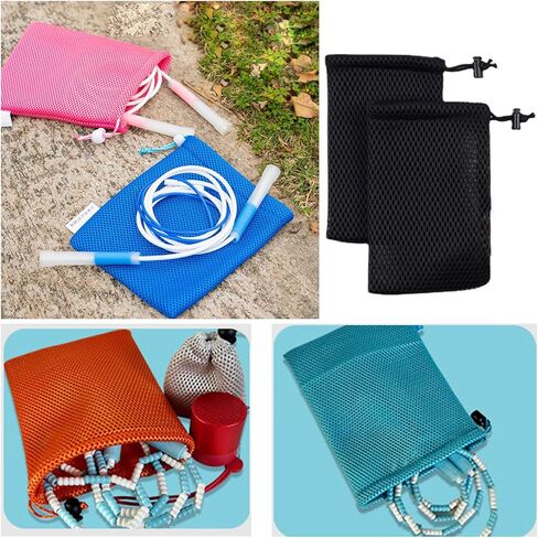 2 Pack Jump Rope Drawstring Bags Skipping Ropes Bag Carrier Pouch Carry Case for Cordless Jump Ropes Tangle-Free Rapid Speed Jumping Rope Cable Ball Bearing Training Rope Workout in Saudi Arabia