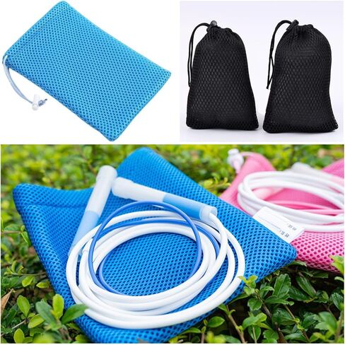 2 Pack Jump Rope Drawstring Bags Skipping Ropes Bag Carrier Pouch Carry Case for Cordless Jump Ropes Tangle-Free Rapid Speed Jumping Rope Cable Ball Bearing Training Rope Workout in Saudi Arabia