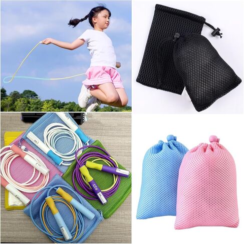 2 Pack Jump Rope Drawstring Bags Skipping Ropes Bag Carrier Pouch Carry Case for Cordless Jump Ropes Tangle-Free Rapid Speed Jumping Rope Cable Ball Bearing Training Rope Workout in Saudi Arabia