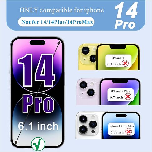 for iPhone 14 Pro Screen Replacement, 6.1" LCD Incell Screen with 3D Touch FHD Assembly & Digitizer Includes Repair Tool Kit，6.1“ Compatible with Models A2890/A2650/A2889/A2892 in Saudi Arabia