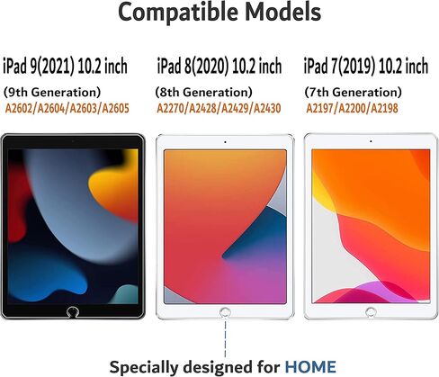 عبوتان - طبقة من الزجاج المقسى لجهاز iPad مقاس 10.2 بوصة (موديل 2021/2020/2019، الجيل التاسع/الثامن/السابع)، واقي شاشة، تدوين الملاحظات بشكل جيد. in Kuwait