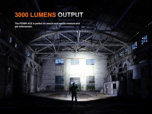 Fenix PD36R ACE 3000 Lumen Rechargeable Tactical Flashlight, Dual Switch, Rugged, Strobe SOS Long Runtime Waterproof EDC Duty Light Camping Hunting Emergency w/EBR Acc case in Saudi Arabia