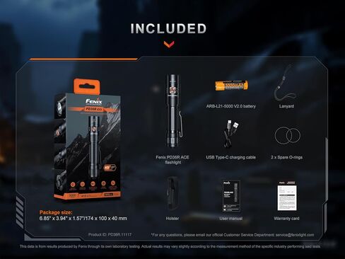 Fenix PD36R ACE 3000 Lumen Rechargeable Tactical Flashlight, Dual Switch, Rugged, Strobe SOS Long Runtime Waterproof EDC Duty Light Camping Hunting Emergency w/EBR Acc case in Saudi Arabia