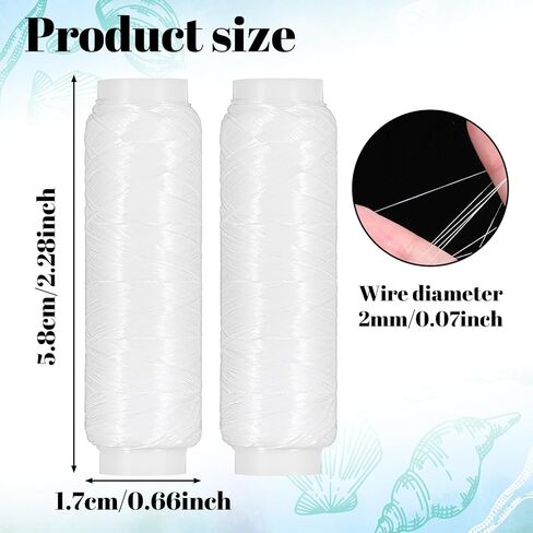 Molain 2 PCS Fishing Bait Elastic Thread, 0.2mm 820 FT Per Invisible Magic Thread for Fishing Fishing Bait String Spool No Knots Required Bait Keeper Stretchy Clear String for Salmon Sturgeon Catf in Saudi Arabia