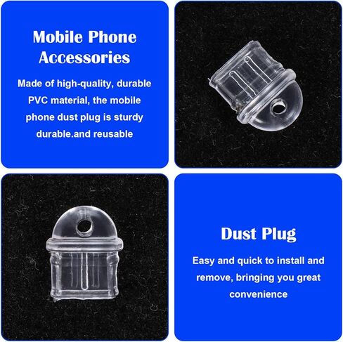 Ptwola 50 Pcs Cell Phone Dust Plug Type C Charging Port Protector Cover Clear Universal Anti-Dust USB-C Cover Plugs Compatible with Type-C Devices Phones Laptops Accesories Tablets in Saudi Arabia