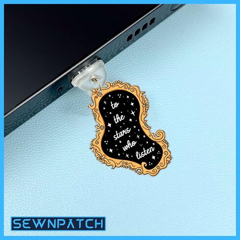 SEWOPEW to The Star Who Listen Dust Plug Charm, Reading Lovers Acrylic Kindle Charm, Size 1.5" Acrylic Dust Plug Charm Type C or Lightning, Fantasy DIY Accessories Gifts for Book Lovers (Type-C) in Saudi Arabia