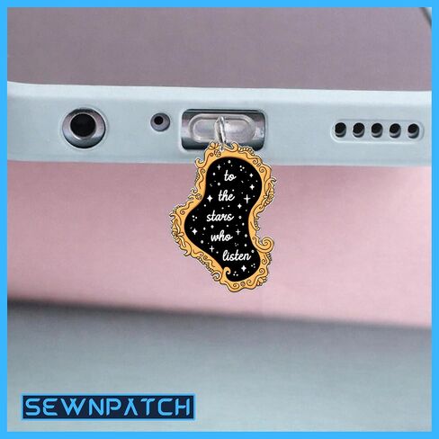SEWOPEW to The Star Who Listen Dust Plug Charm, Reading Lovers Acrylic Kindle Charm, Size 1.5" Acrylic Dust Plug Charm Type C or Lightning, Fantasy DIY Accessories Gifts for Book Lovers (Type-C) in Saudi Arabia