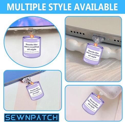 SEWOPEW Smells Like She's Reading All Night Dust Plug Charm, Reading Lovers Acrylic Kindle Charm,Size 1.5" Acrylic Dust Plug Charm Type C or Lightning, DIY Accessories Gifts for Book Lover (Type-C) in Saudi Arabia