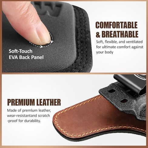 WARRIORLAND IWB Hybrid Holster, Fits for Springfield Hellcat Pro & Pro Comp/Hellcat/Hellcat RDP & OSP - Optic Cut, Concealed Carry Holster, Adj. Height & Cant & Retention | Ultimate Comfort in Saudi Arabia