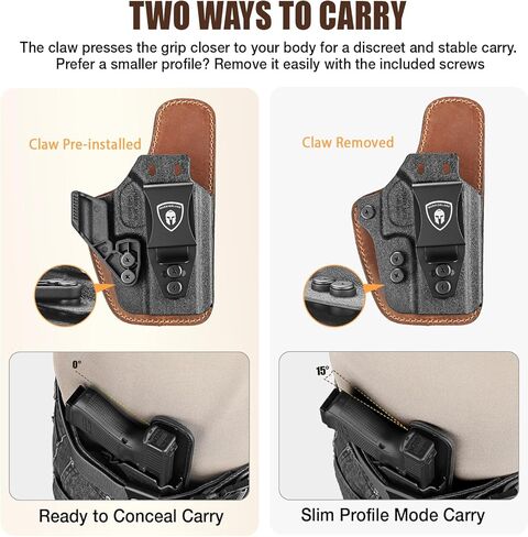 WARRIORLAND IWB Hybrid Holster, Fits for Springfield Hellcat Pro & Pro Comp/Hellcat/Hellcat RDP & OSP - Optic Cut, Concealed Carry Holster, Adj. Height & Cant & Retention | Ultimate Comfort in Saudi Arabia
