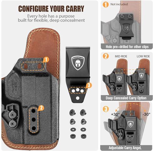 WARRIORLAND IWB Hybrid Holster, Fits for Springfield Hellcat Pro & Pro Comp/Hellcat/Hellcat RDP & OSP - Optic Cut, Concealed Carry Holster, Adj. Height & Cant & Retention | Ultimate Comfort in Saudi Arabia