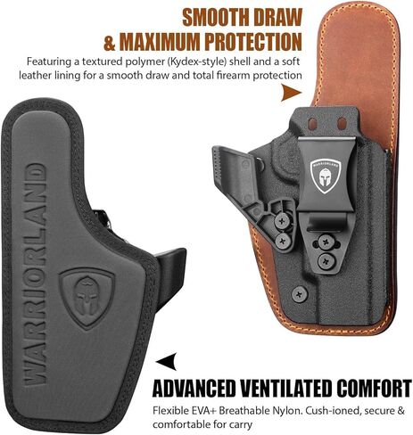 WARRIORLAND 1911 Holster، IWB Hydrid Holster متوافق مع 5 بوصات 1911: Colt/Kimber/Tisas/S&W/Ruger/Sig/RIA وما إلى ذلك - قطع بصري، تعديل ارتفاع الحمل وعدم القدرة على الاحتفاظ به | راحة مطلقة | اليد اليمنى in Saudi Arabia