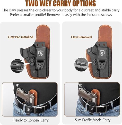 WARRIORLAND 1911 Holster، IWB Hydrid Holster متوافق مع 5 بوصات 1911: Colt/Kimber/Tisas/S&W/Ruger/Sig/RIA وما إلى ذلك - قطع بصري، تعديل ارتفاع الحمل وعدم القدرة على الاحتفاظ به | راحة مطلقة | اليد اليمنى in Saudi Arabia