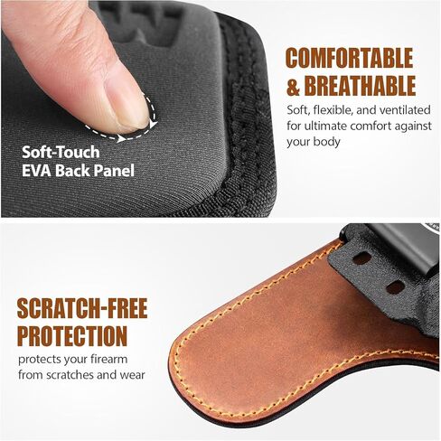 WARRIORLAND 1911 Holster، IWB Hydrid Holster متوافق مع 5 بوصات 1911: Colt/Kimber/Tisas/S&W/Ruger/Sig/RIA وما إلى ذلك - قطع بصري، تعديل ارتفاع الحمل وعدم القدرة على الاحتفاظ به | راحة مطلقة | اليد اليمنى in Saudi Arabia