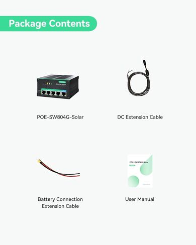 محول LINOVISION صناعي 4 منافذ MPPT Solar PoE لكاميرات الأمان وأجهزة IoT، يدعم مراقبة البطارية عن بعد، إجمالي ميزانية PoE 120 وات in Saudi Arabia