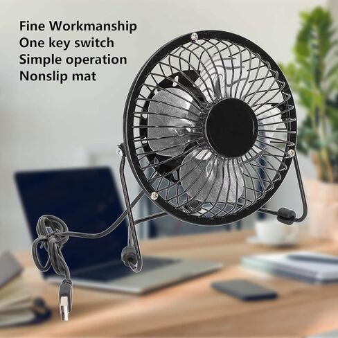 USB Desk Fans Small Quiet, 360° Rotation Super Sound off Portable Fan Mini Fan One Key Switch USB Personal Fan with Antiskid Pad for Office,6.3 X 5.7in in Saudi Arabia