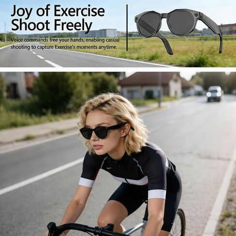 AI Smart Glasses with 8MP Camera, AI Translation & Voice Assistant, GPT Object Recognition,Bluetooth Audio & Call, WiFi PhotoTransfer IP65 Waterproof 290mAh Long Battery for Travel Sports Outdoor in Saudi Arabia