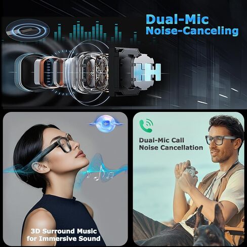 نظارات الذكاء الاصطناعي الذكية مع الكاميرا، نظارات الذكاء الاصطناعي الذكية بدقة 8 ميجابكسل، نظارات تسجيل فيديو بدقة 1920 بكسل مع مساعد صوتي، ترجمة في الوقت الحقيقي، مساعد صوتي، صوت مفتوح الأذن للسفر والاجتماعات ومدونات الفيديو in Kuwait