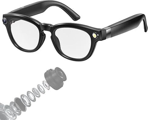 AI Smart Glasses with 4K Camera Standalone Bluetooth Video Glasses with Audio, Real-Time Translation, Auto-Tint Lenses, 32GB Storage No WiFi Needed for Travel, Outdoor & Daily Wear in Saudi Arabia