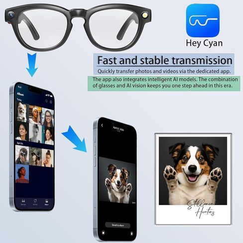 AI Smart Glasses with 4K Camera Standalone Bluetooth Video Glasses with Audio, Real-Time Translation, Auto-Tint Lenses, 32GB Storage No WiFi Needed for Travel, Outdoor & Daily Wear in Saudi Arabia