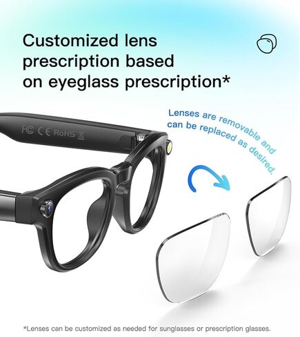 AI Smart Glasses with 4K Camera Standalone Bluetooth Video Glasses with Audio, Real-Time Translation, Auto-Tint Lenses, 32GB Storage No WiFi Needed for Travel, Outdoor & Daily Wear in Saudi Arabia