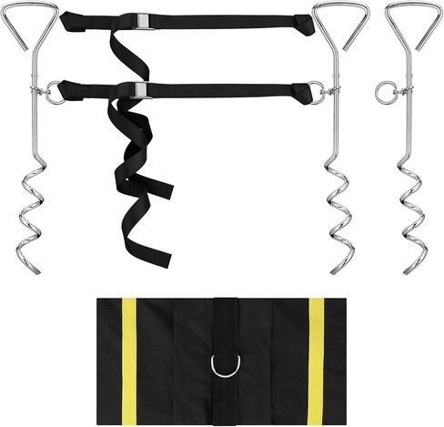 Basketball Goal Anchor, Heavy Duty Basketball Hoop Tie Down Kit, Court Setup Ground Stakes with Adjustable Straps for Mounting Trampoline Swing Tent in Saudi Arabia