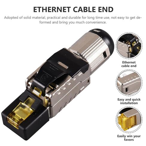 كابل شبكة إيثرنت محمي من Cabilock Cat8 Rj45، كابل شبكة إيثرنت خالي من الأدوات، مقاوم للغبار لنقل البيانات عالي السرعة وتوافق جهاز توجيه الألعاب in Saudi Arabia