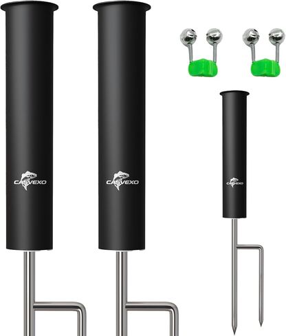 2/4 Pack Upgraded Fishing Pole Holder, Aluminum Fishing Rod Holder for Ground, Rod Holders for Bank Fishing, Free Alarm Bells in Saudi Arabia