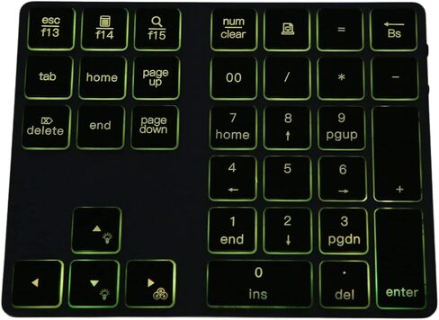 Aluminum Alloy Wireless Number Pad Mini 7 Color Backlit 34 Key Numeric Keypad for, for OS, Number Pad Laptop in Saudi Arabia