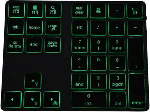 Aluminum Alloy Wireless Number Pad Mini 7 Color Backlit 34 Key Numeric Keypad for, for OS, Number Pad Laptop in Saudi Arabia