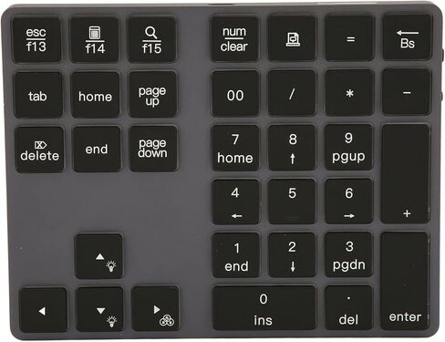 Aluminum Alloy Wireless Number Pad Mini 7 Color Backlit 34 Key Numeric Keypad for, for OS, Number Pad Laptop in Saudi Arabia