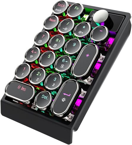 Bewinner Bluetooth Numpad | Wireless Mechanical Number Pad with Hot Swappable Keys, RGB Backlight & Multifunctional Knob for PC, Laptop & Office Use in Saudi Arabia