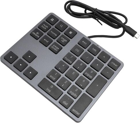 Wired Numeric Keypad USB C 3.1 HUB 5Gbps 34 Keys External Keyboard Slim Wired Numpad for Laptop Desktop PC, High Speed Data Transfer for Enhanced Productivity in Saudi Arabia