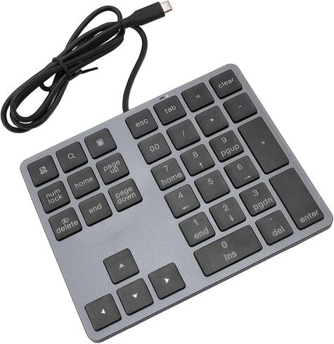 Wired Numeric Keypad USB C 3.1 HUB 5Gbps 34 Keys External Keyboard Slim Wired Numpad for Laptop Desktop PC, High Speed Data Transfer for Enhanced Productivity in Saudi Arabia