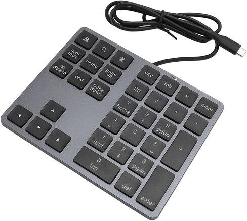 Wired Numeric Keypad USB C 3.1 HUB 5Gbps 34 Keys External Keyboard Slim Wired Numpad for Laptop Desktop PC, High Speed Data Transfer for Enhanced Productivity in Saudi Arabia