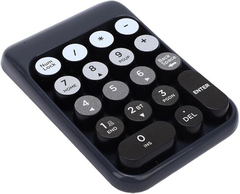 Bewinner Wireless Number Pad, 18 Keys Numeric Keypad with 2.4G and Bluetooth, Ergonomic Concave Keycaps for Laptop Desktop PC Accounting Data Entry (Black) in Saudi Arabia