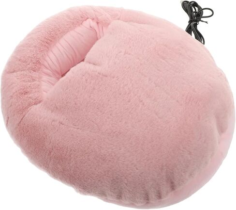 USB Electric Foot Warmer with Ultra-Soft Faux Rabbit Fur - Rapid Heating Pad for Feet, Removable & Washable Heated Slipper for Women/Men - Portable Foot Warmer for Office, Home & Dorm in Saudi Arabia