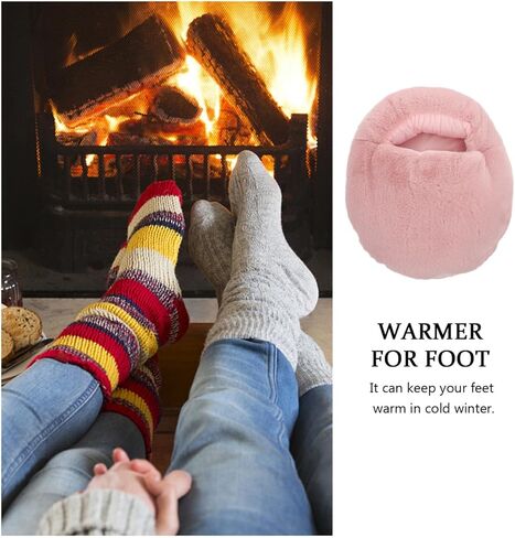USB Electric Foot Warmer with Ultra-Soft Faux Rabbit Fur - Rapid Heating Pad for Feet, Removable & Washable Heated Slipper for Women/Men - Portable Foot Warmer for Office, Home & Dorm in Saudi Arabia
